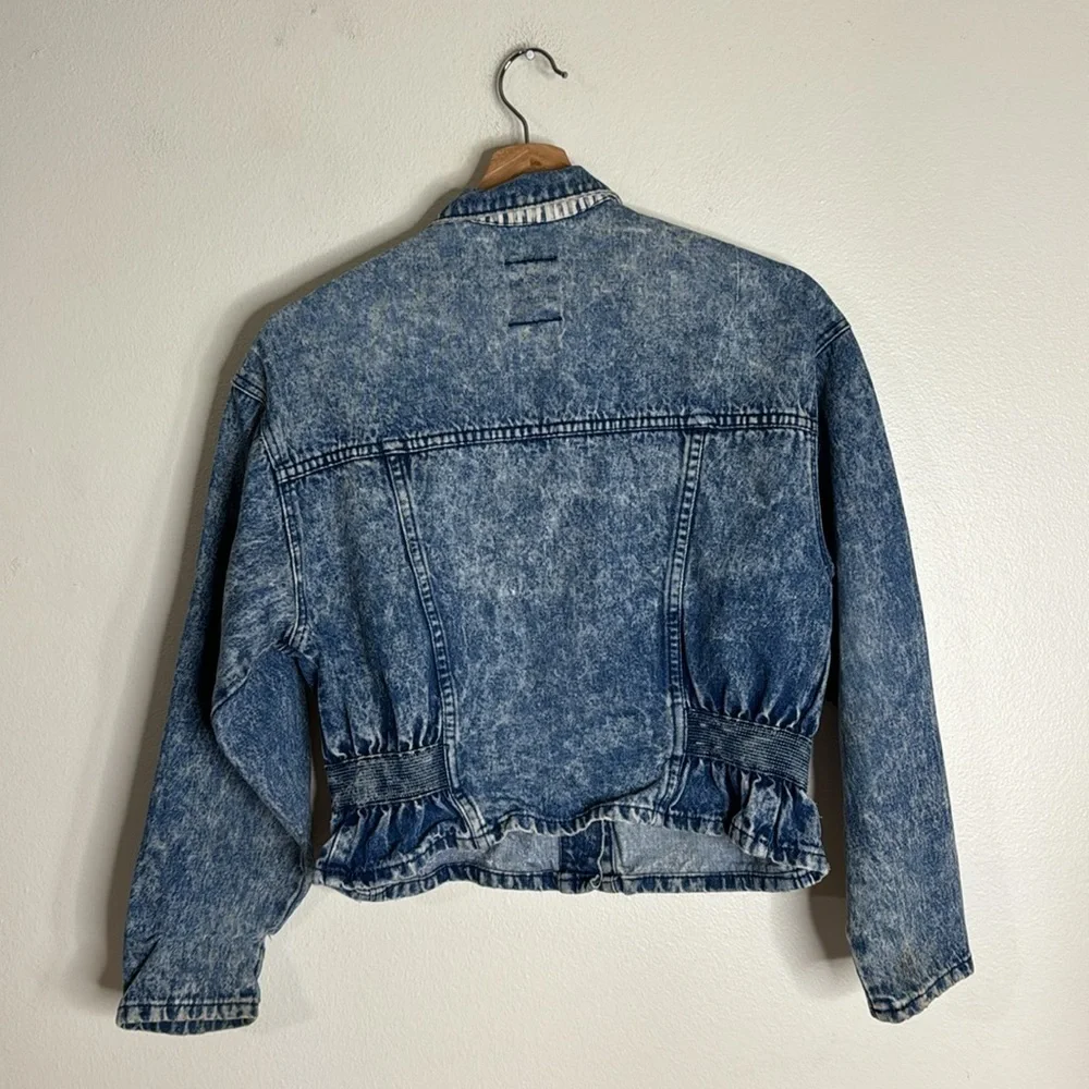 Levi's Kids Vintage Denim Jacket Acid Wash Snap‎ Button Down Blue Girls Large